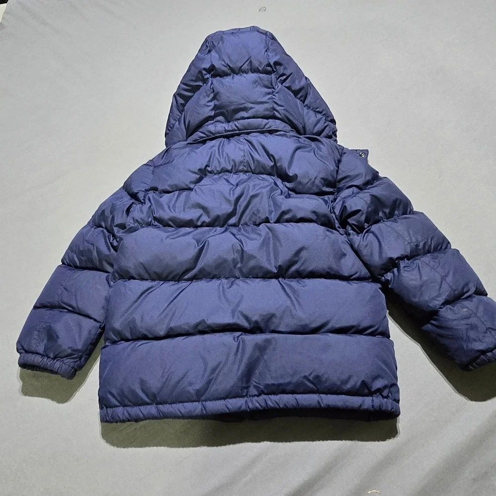 flaws Polo Ralph Lauren Puffer Jacket Kids Size 6 Navy Blue Down Filled   Hood
